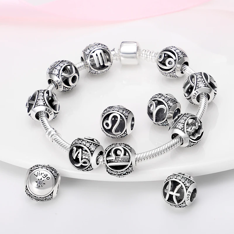 PANDACH 2022 925 пробы серебряные 26 букв алфавита A Charm Bead подходит для оригинальных