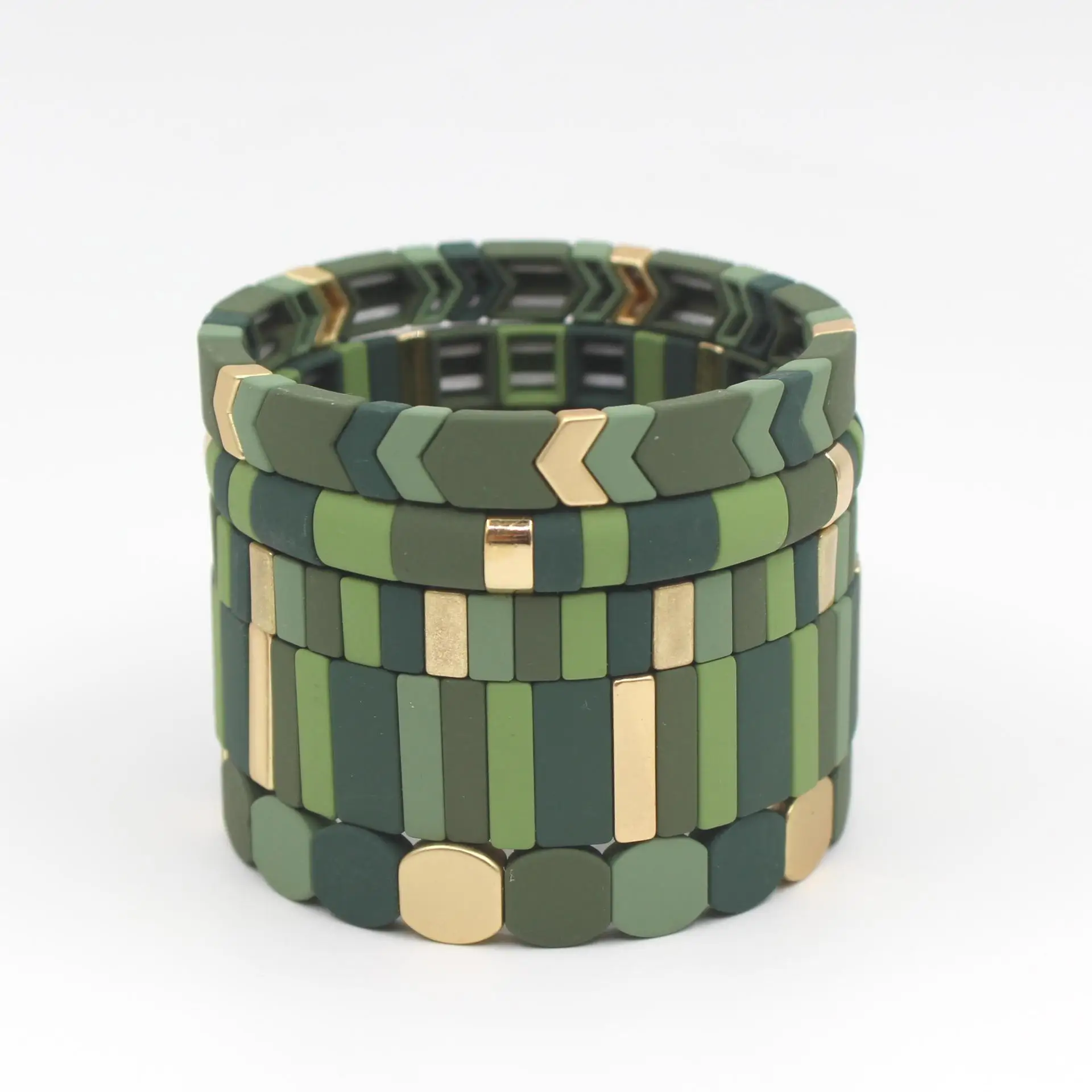 

2022 New Cool Fashion Boho Green Scrub Unisex Stretch Bracelets Colorful Bangles for Charm Women Bracelet Femme Cuff Gift DIY