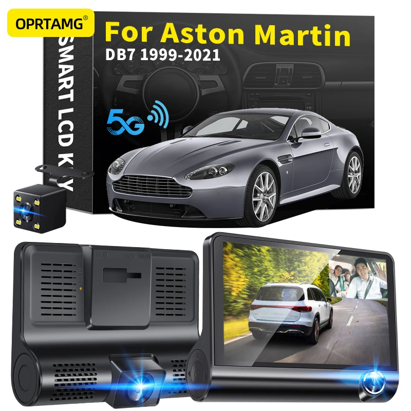 

OPRTAMG Dash Cam For Aston Martin DB7 1999 2000 2001 2002 2003 2004 2005-2021 2022 Car DVR 3 Cameras Lens 4.0 Inch 1080P dashcam