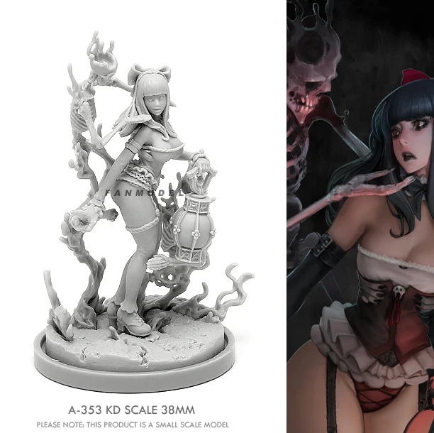 

38mm Resin beauty model kits figure colorless and self-assembled A-353