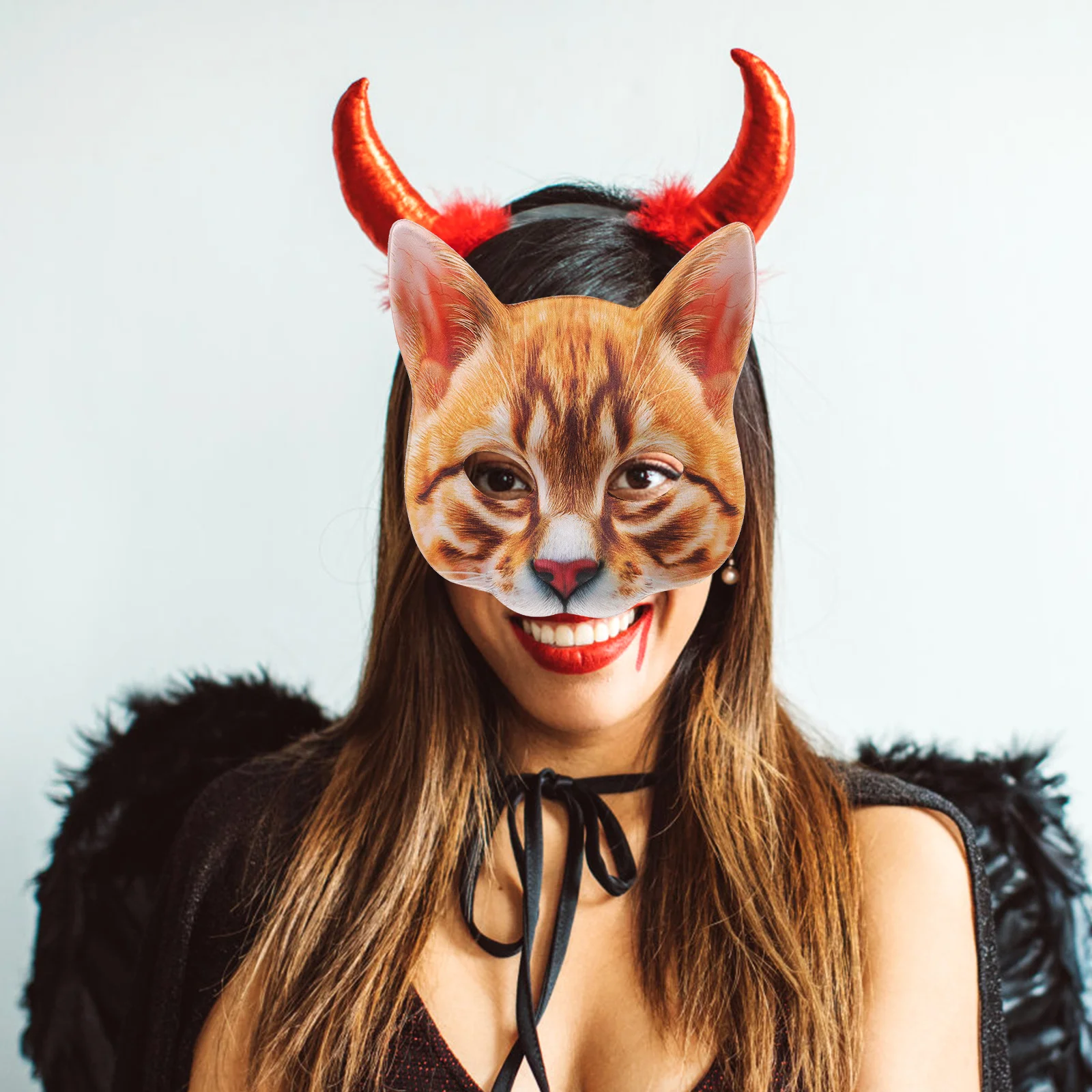 2 шт. маска на Хэллоуин декоративная кошка для взрослых косплей ткань аксессуар