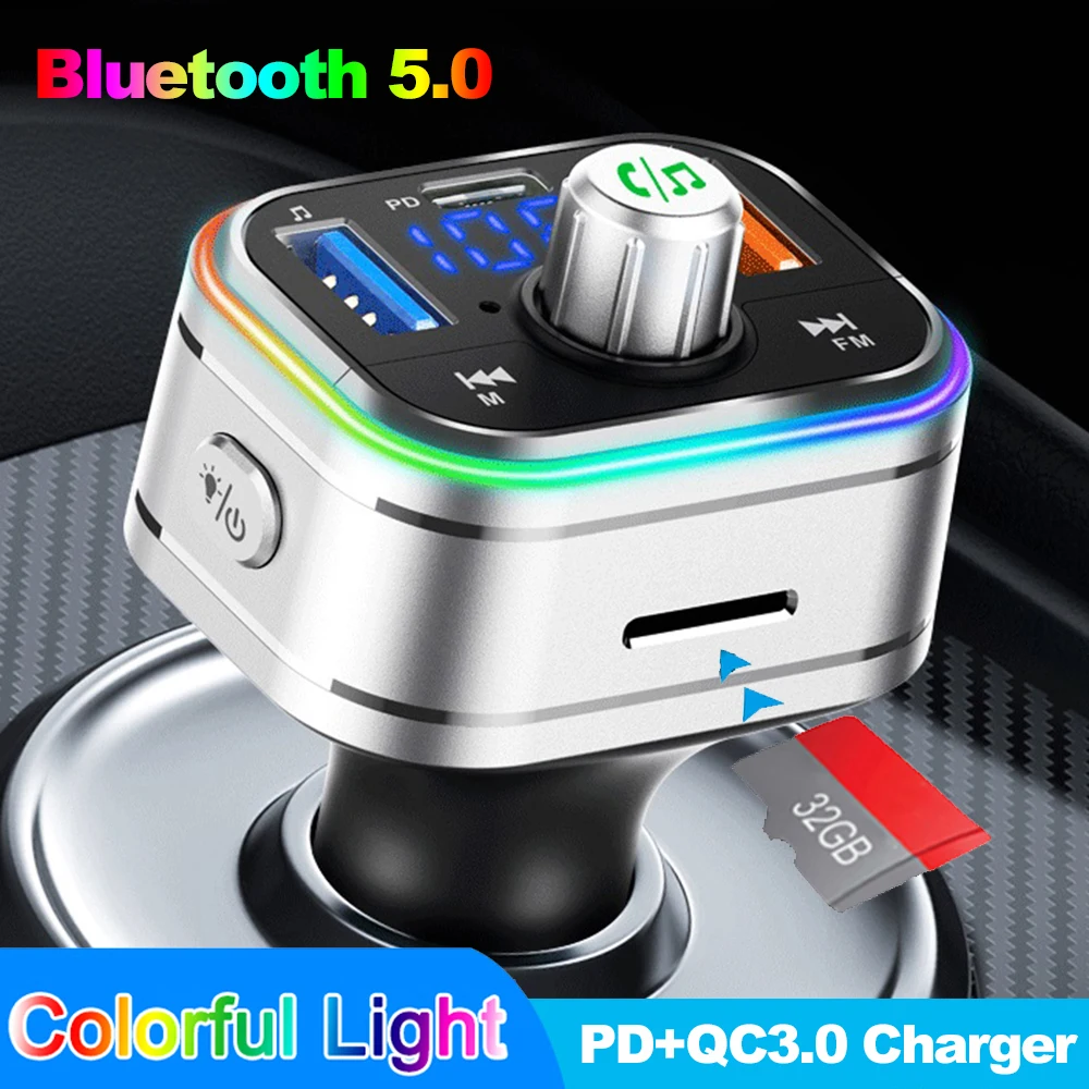 

Автомобильный MP3-плеер, гарнитура Bluetooth 5,0, FM-трансмиттер, модулятор PD + зарядное устройство QC3.0, поддержка U-диска, TF-карты, воспроизведение му...