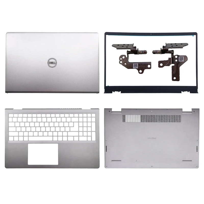

NEW Laptop LCD Back Cover/Front Bezel/Hinges/Palmrest/Bottom Case For DELL Inspiron 15 3510 3511 3515 3520 3521 3525 Silver