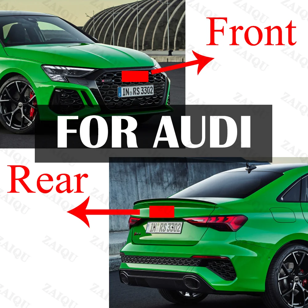 

4 Ring Car Hood Bonnet Front Grille Emblem Badge Tail Rear Trunk Logo Sticker for Audi A1 A3 A4 A5 A6 Q3 Q5 Q7 273mm 192mm 285mm