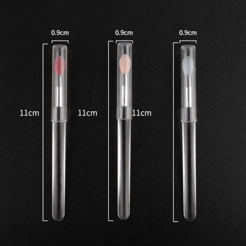 

Portable Silicone Lips Makeup Brush Pen Metal Handle Cosmetic Lipgloss Lipstick Lip Gloss With Protect Cap Lip Brush For Women