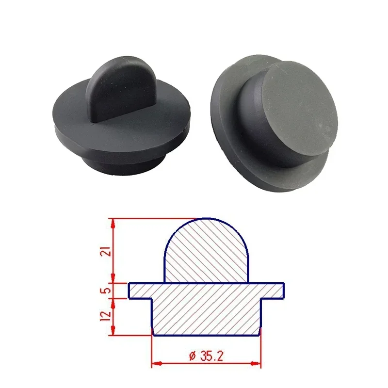 

35 мм твердая силиконовая резиновая заглушка для слепых заглушек с ручкой, водонепроницаемая пылезащитная заглушка, черный/белый