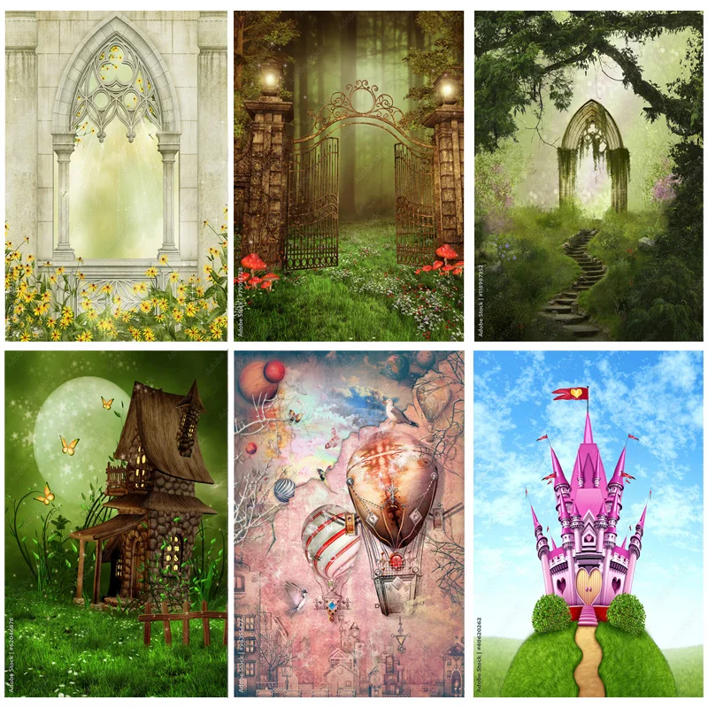 

Children Birthday Custom Dream Background Forest Castle Fairy Tale Baby Photography Backdrops Prop Photo Background 2278 TH-03