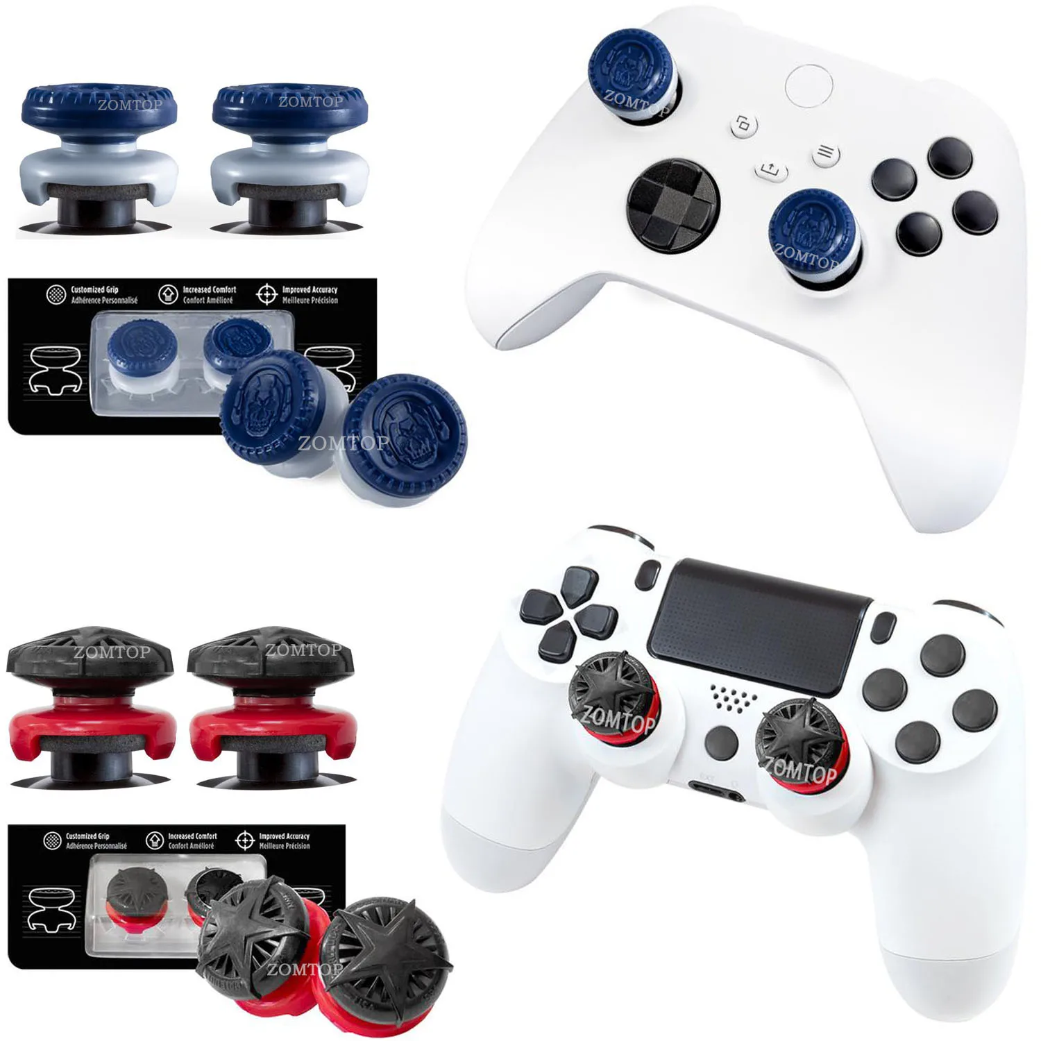 

Hand Grip Extenders Caps for PlayStation 4 (PS5) Gamepad CQC FPS Performance Thumb Grips for Xbox One Joystick Caps Accessories