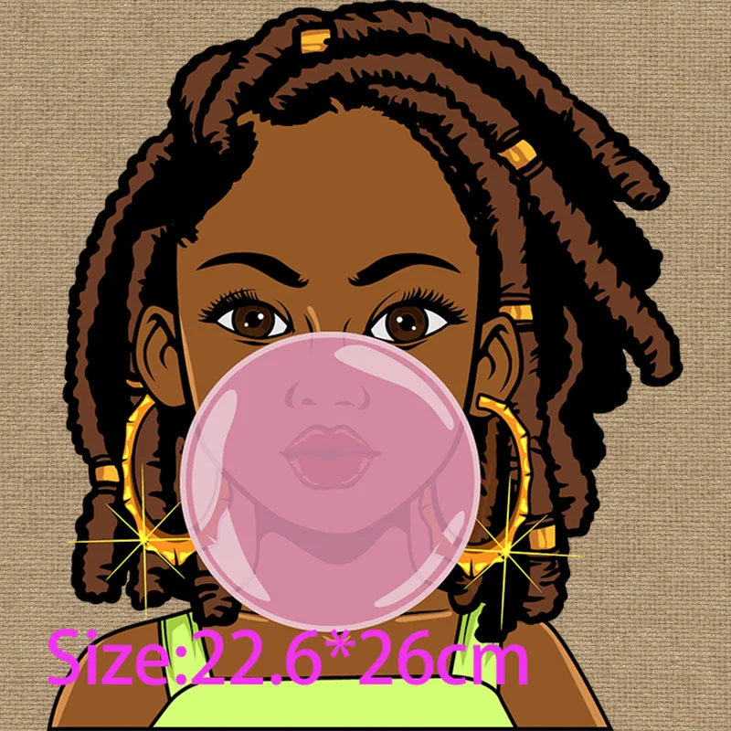 Теплопередающие наклейки для футболок афро-курчавые Дива африканская
