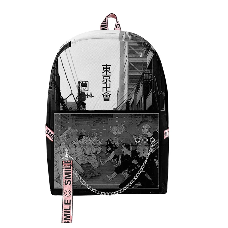 

Школьные ранцы в стиле хип-хоп Manji Kai Manjiro для мальчиков и девочек, водонепроницаемая сумка из ткани Оксфорд с принтом Токио и Мстители для ноутбука и 3D-принтом