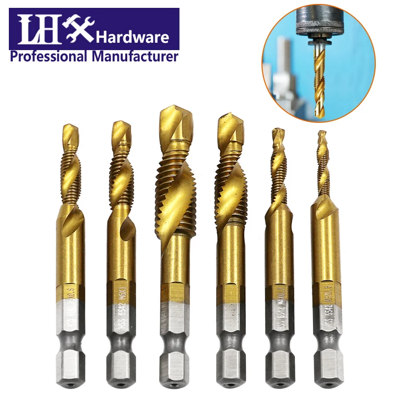 

High-speed steel Multifunctional Composite Screw Tap Titanium-faced Screw Hole Chamfer Tapping Machine Power Tools YK06 D