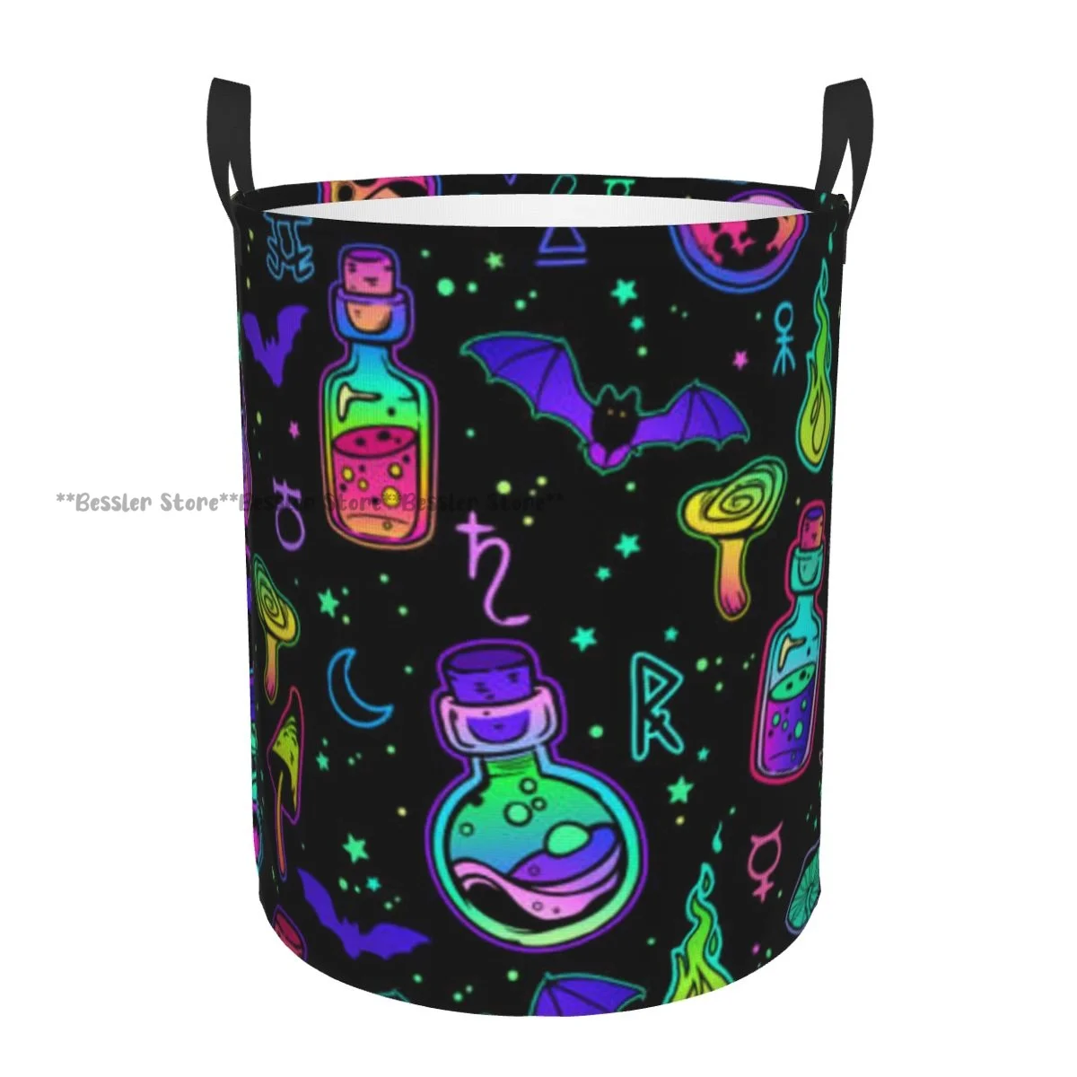 Корзина для белья волшебная тема круглая корзина хранения складная органайзер