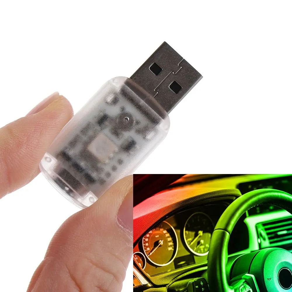 

Mini Wireless Night Auto Bulb Mini USB Foot Lamp Car Interior Lighting Auto Atmosphere Lamp Ambient LED Light