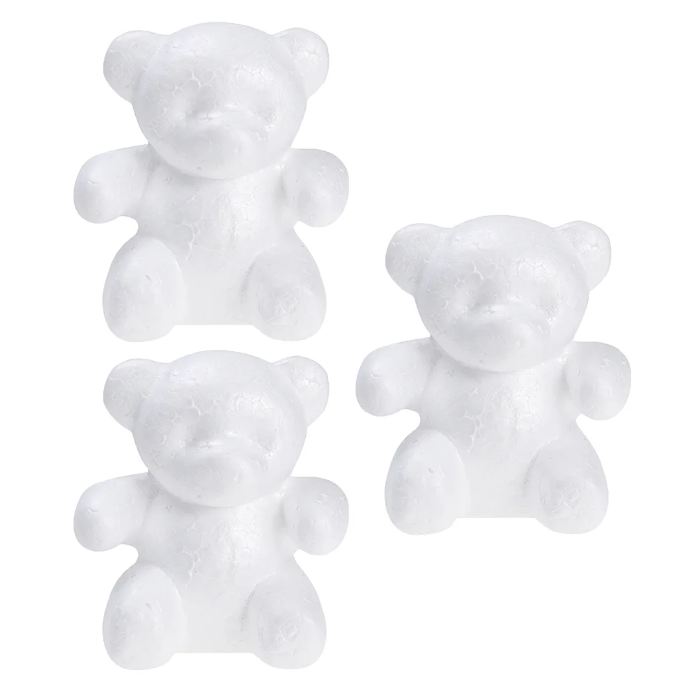 

3 Pcs Bubble Bear Nativity Craft Valentine DIY Bear Rose Bear White Craft Bear Bear Shaped Crafts Foam Shapes Mould Crafts