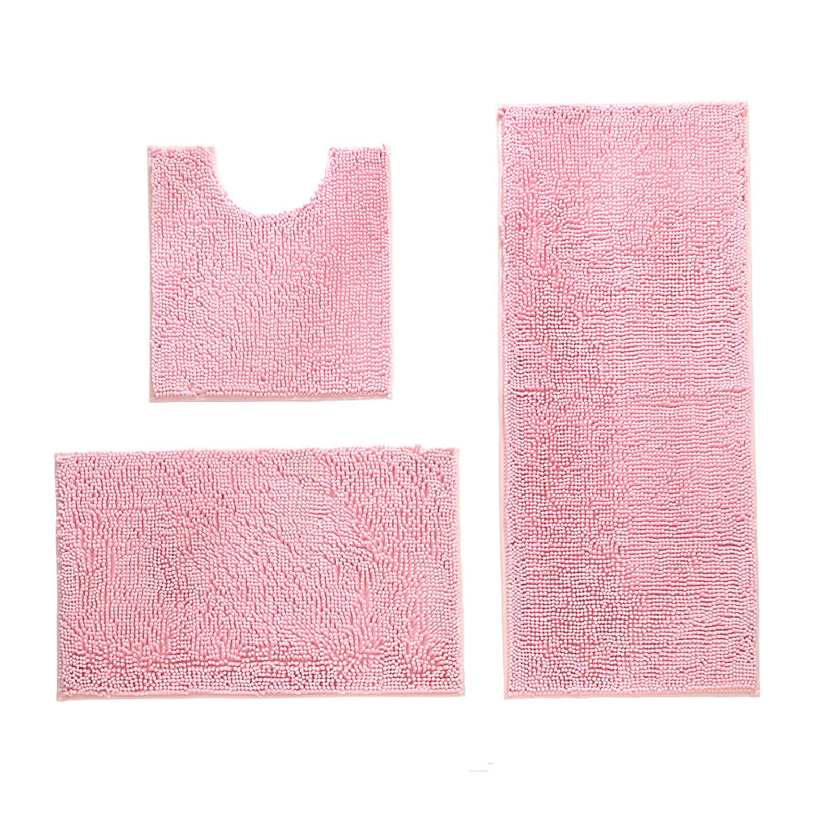 

3pcs/set Super Absorbent Hotel Bathroom Rug Shower Modern Accessories Toilet Shaggy Home Fluffy Chenille Bath Mat Tub Anti Slip