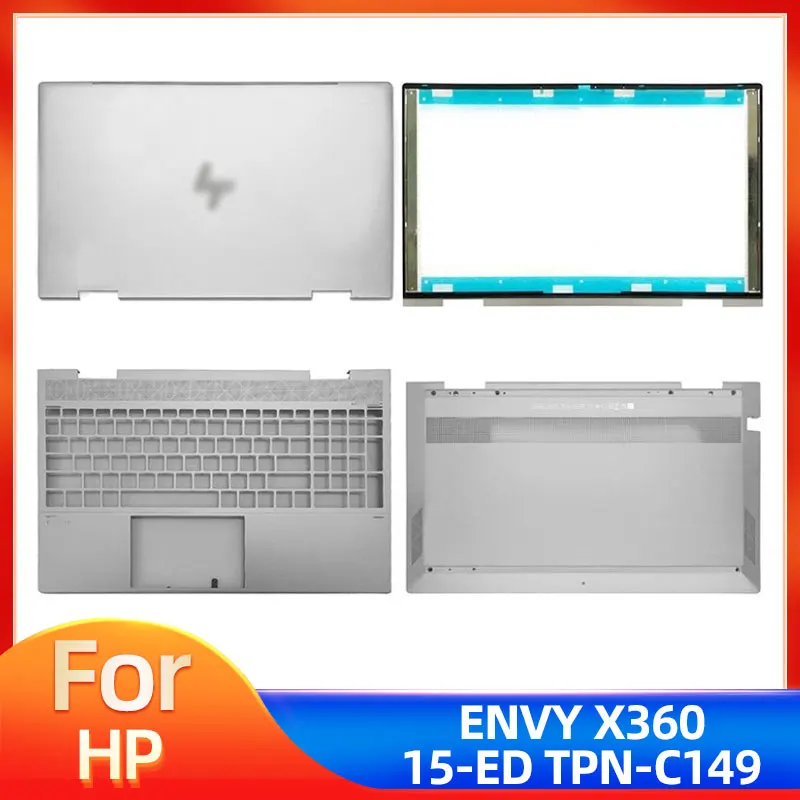 

New For HP ENVY x360 15-ED 15M-ED 15-EE 15M-EE TPN-C149 LCD Back Cover Front Bezel Hinges Palmrest Bottom Case L93203-001 Silver