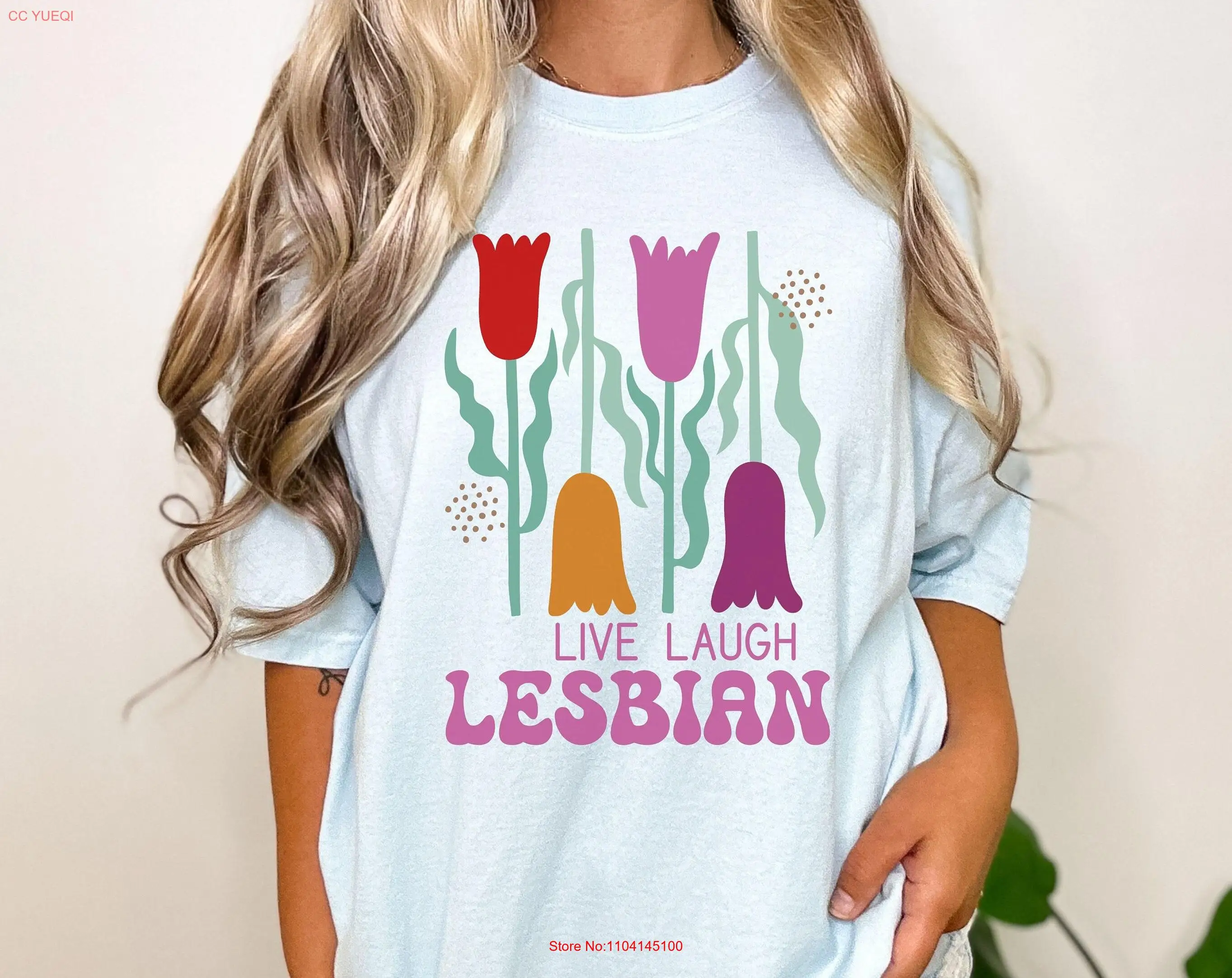 Футболка Comfort Live Laugh Lesbian Pride LBGTQ Boho Subtle s Month с длинными или короткими рукавами