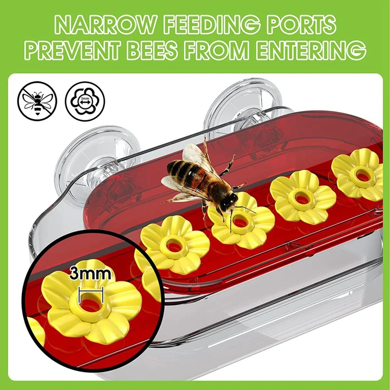 

Strong Suction Cups Bird Feeder Bird Feeders Plastic Humming Bird Feeder With 4 Feeding Ports, 3Pack