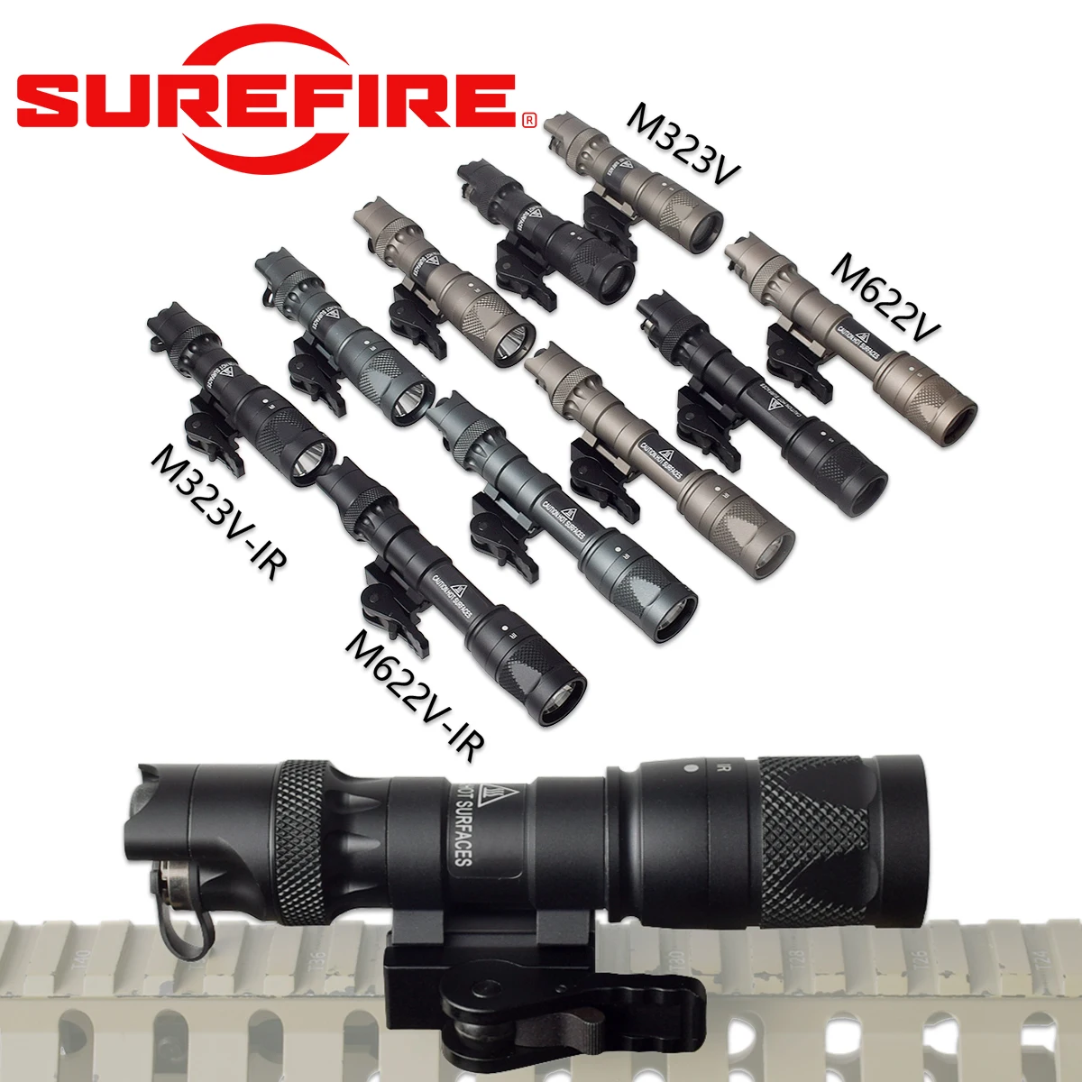 Обновленный металлический стробоскоп Surefire M300 M323V M622V