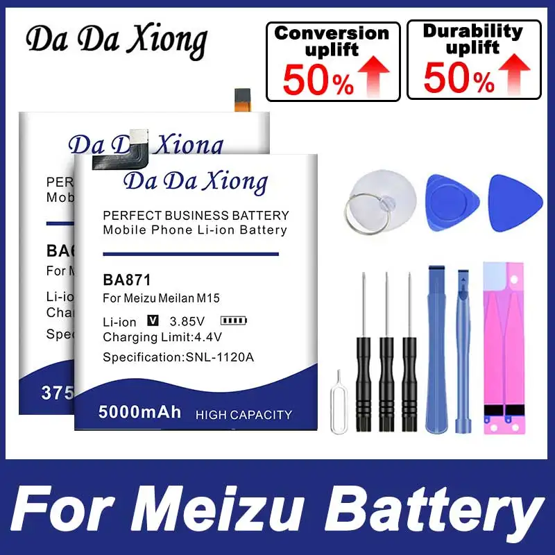 Аккумулятор BA741 BA813 BT50 BU15 для Meizu Pro M3 M3S M3Mini M5 MX5Pro BT65M MX6 6 7 15 Plus Note8 M8C V8Pro Meilan M1 E2 M57A