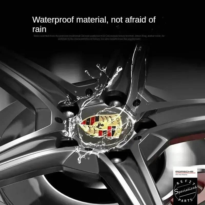 4 pcs for Porsche Boxster Cayman Cayenne 911 Macan Panamera 718 wheel center cover logo 65mm 76mm original hub