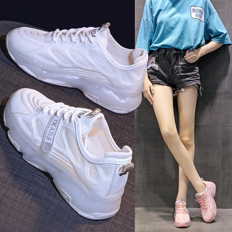 

Women Shoes Autumn Korean Breathable White Women Sneakers Transparent Bottom High Quality Outdoor Shoes Woman