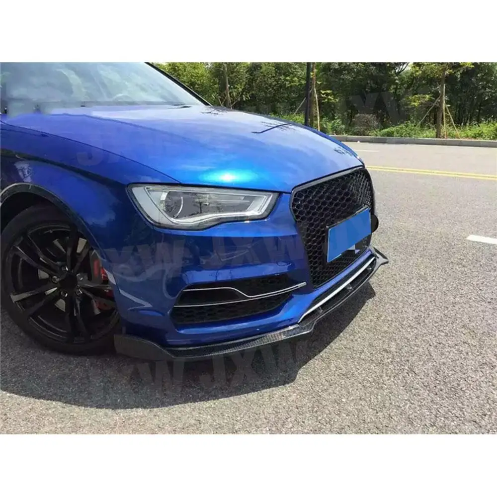 Фото Спойлер переднего бампера JXWANCF из карбона для Audi A3 Sline S3 4-дверный 2014 2015 2016 №4