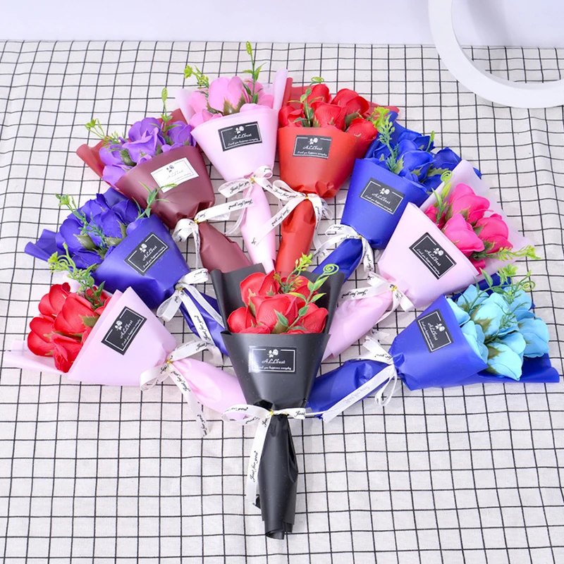 Букет искусственных цветов Роза навсегда цветок мыла ароматизированный