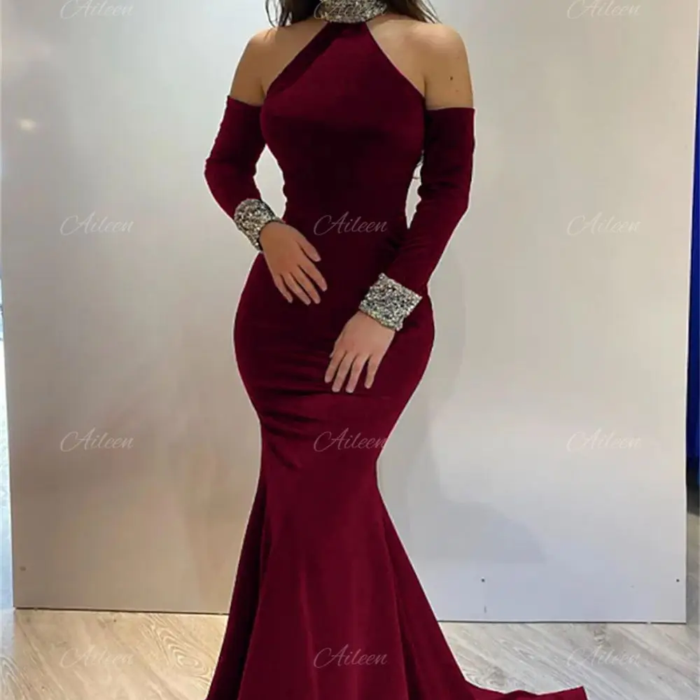 

Aileen Hanging Neck Formal Dresses for Women Party Wedding Evening Mermaid Skirt Prom Gown Women's Evening Dress 2023 Luxury