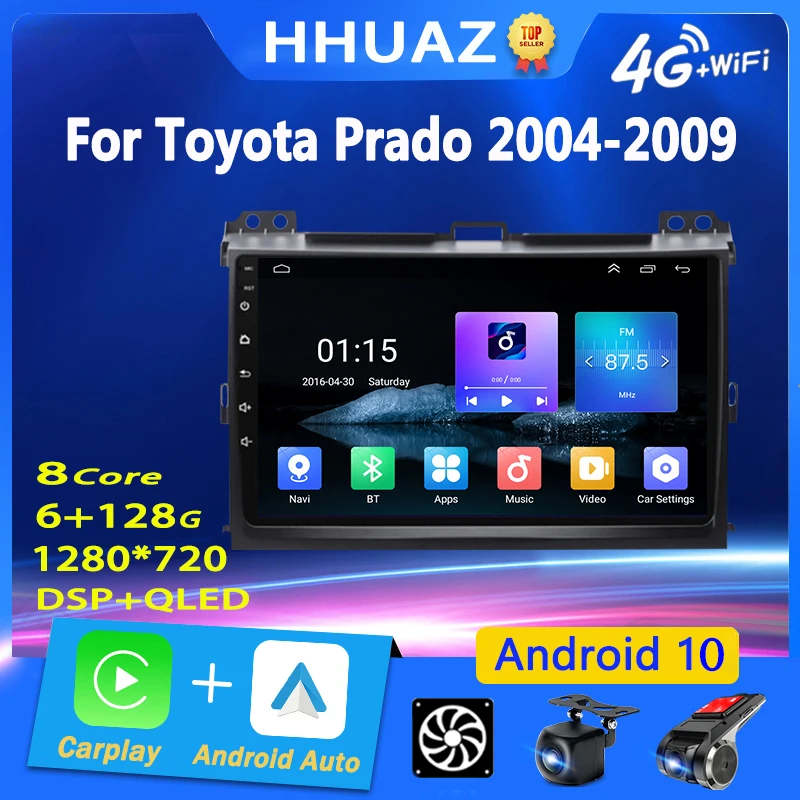 

Car Radio Multimedia Player for Toyota Land Cruiser Prado 120 Lexus GX470 Android Carplay GPS QLED Touch Screen Navigation