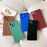 for iphone 11 straight square solid color phone case for iphone 12 13 pro max xs max xr x 7 8 plus se 2020 soft silicone covers