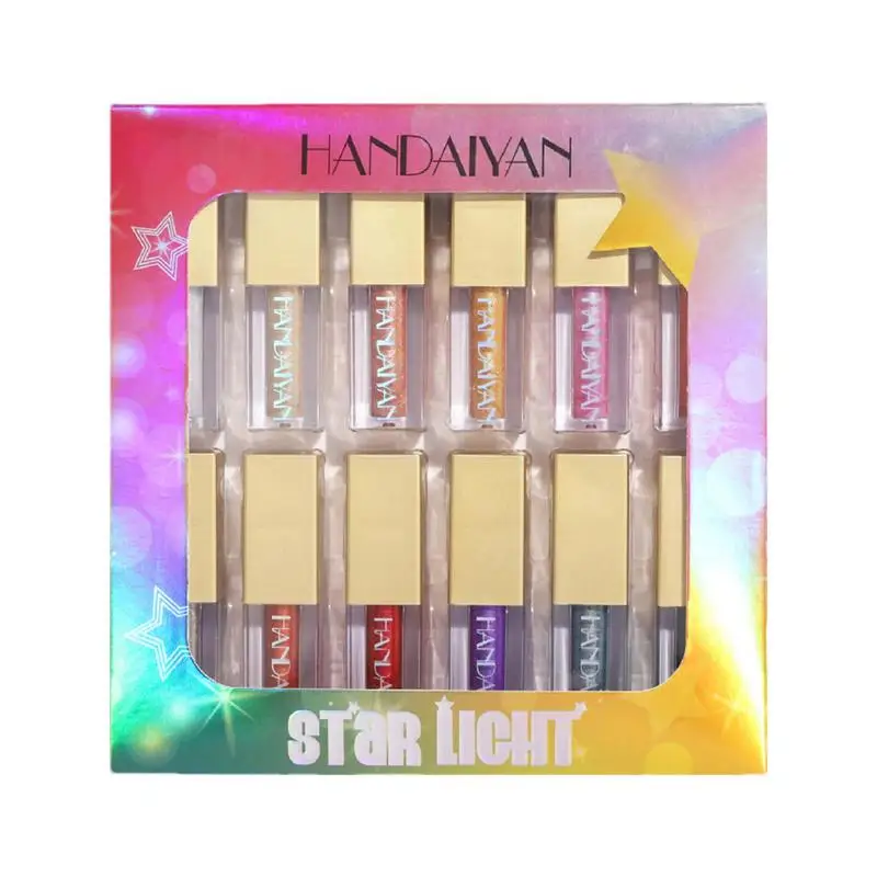 

Eye Gloss Eyeshadow 12 Colors Shimmer Eyeshadow Brilliant Highlighter Eye Shadow Glitter Eye Shadow Kit Quick-Drying Long