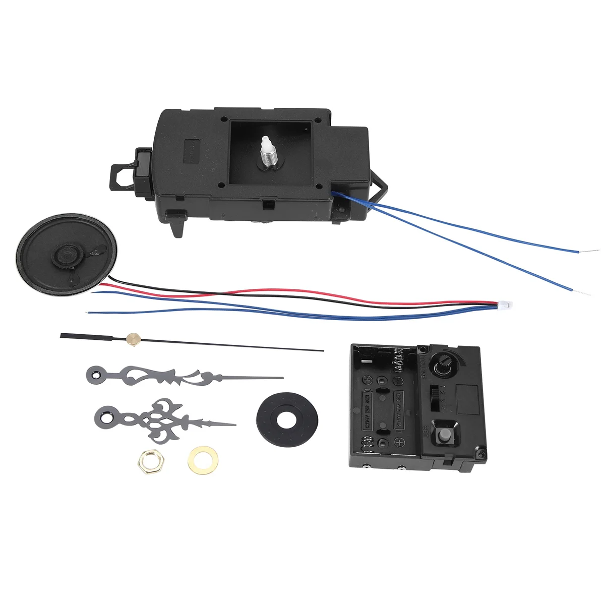 Кварцевый маятниковый механизм часов с черными стрелками динамиком музыкальной