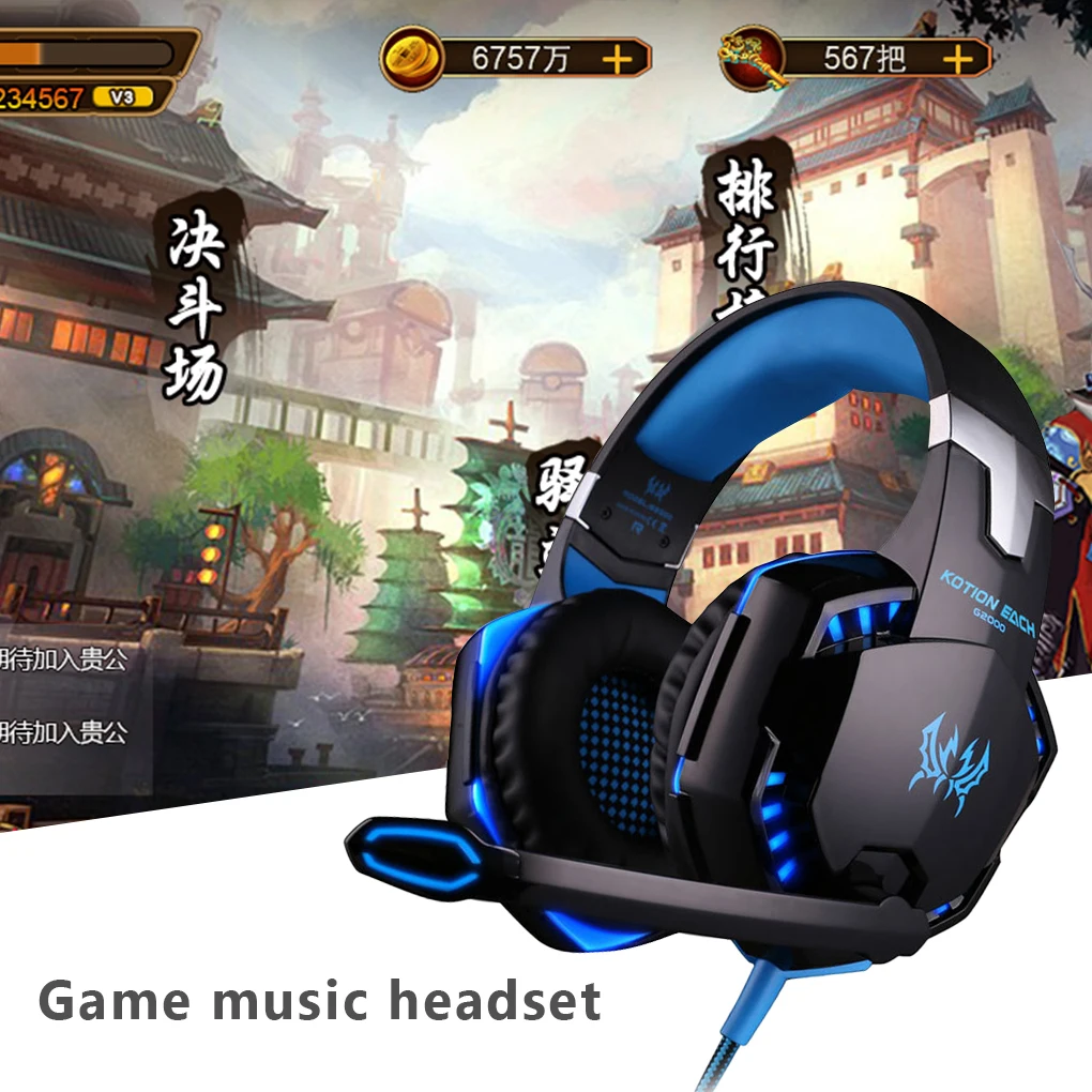 

Noise Cancelling Surround Stereo HiFi Gaming Headset with HD Mic for PC Games Computers Game Headphone,Blue