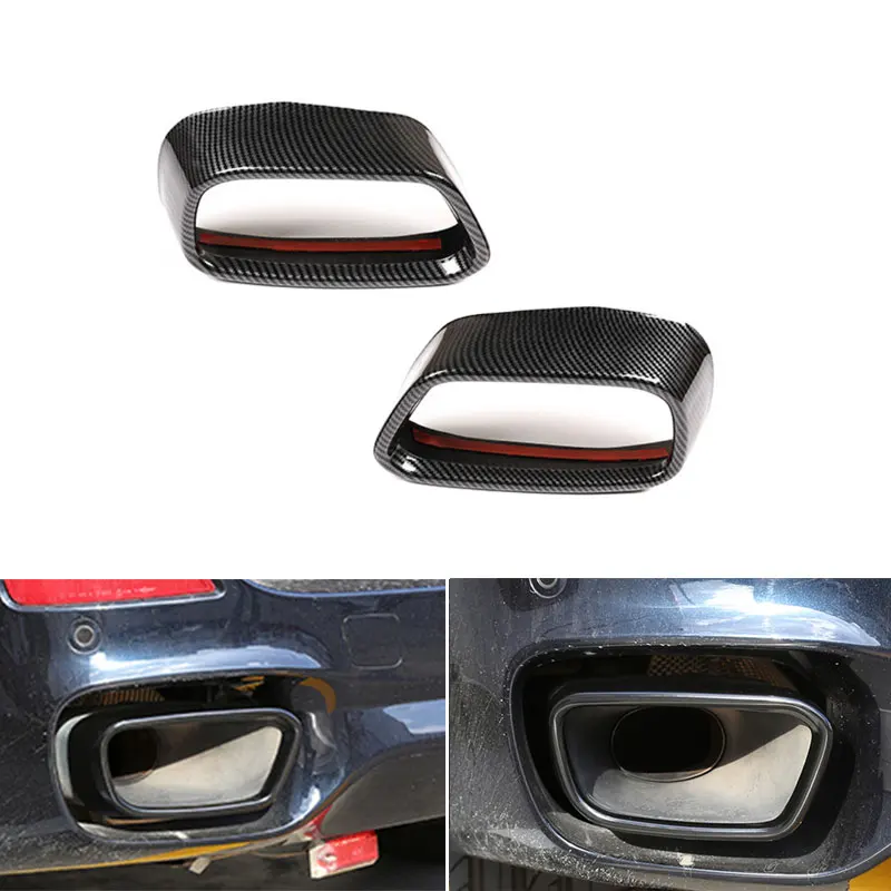 

For BMW X5 F15 X6 F16 2015-2018 M Sports Stainless Steel Carbon Texture Tail Muffler Exhaust Pipe Output Car Accessories Trim