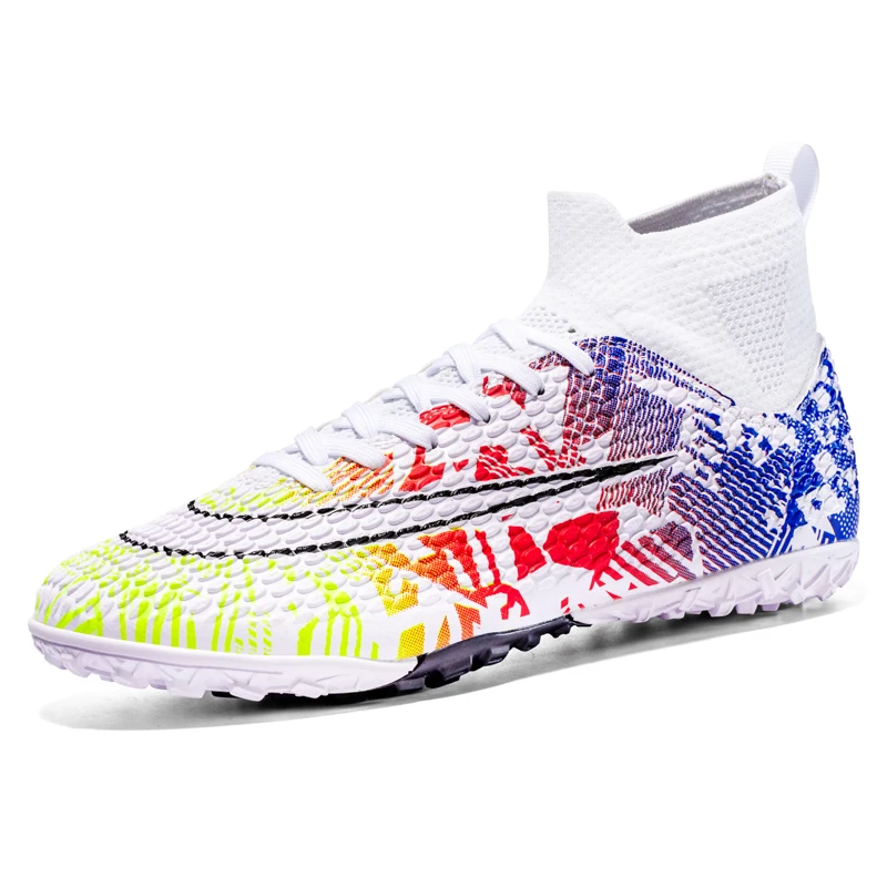 Soccer Shoes for Men Quality FG/TF Football Boots High Ankle Grass Cleats Training Match Sneakers Kids Non-slip Professional 46