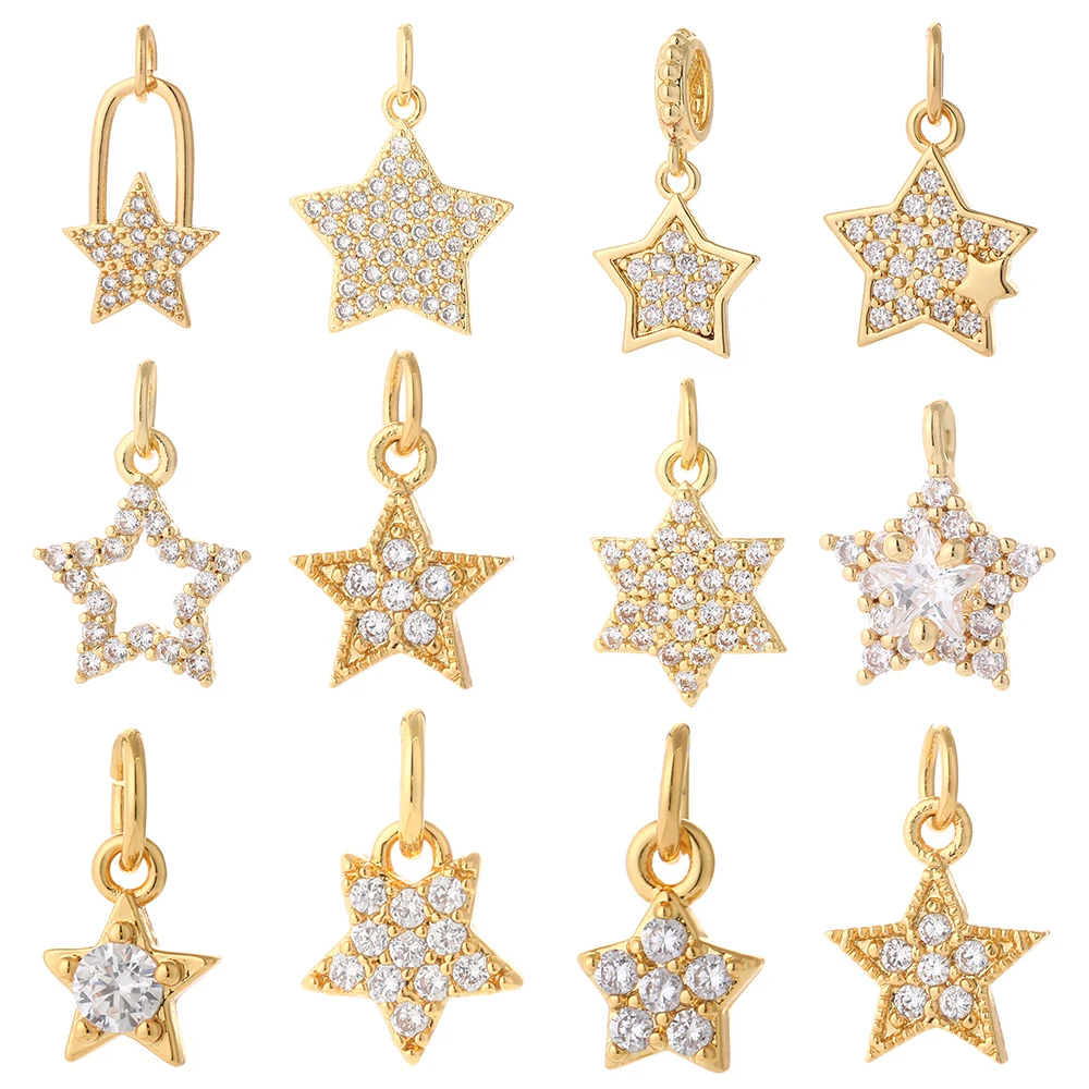 Star Pendant Charms for Jewelry Making Moon Charm Designer Necklace Earrings Bracelet Make Copper |