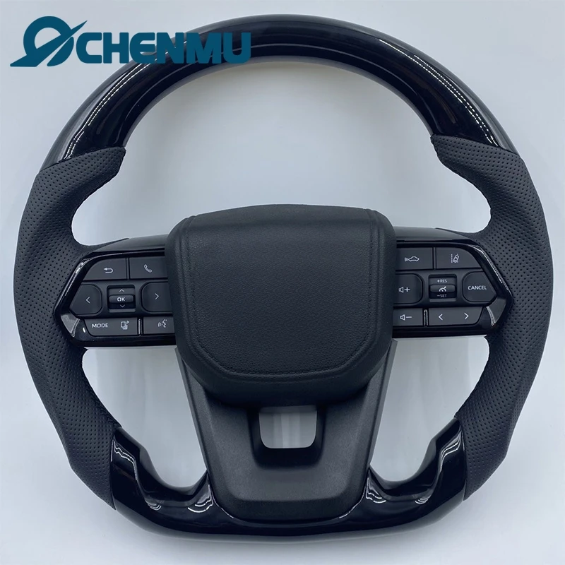 Фото Глянцевый черный кожаный руль для моделей Toyota Landcruiser LC200 LC300 Prado 120 150 200 LC79 LC70 LC76 FJ70 FJ79 FJ200 №2