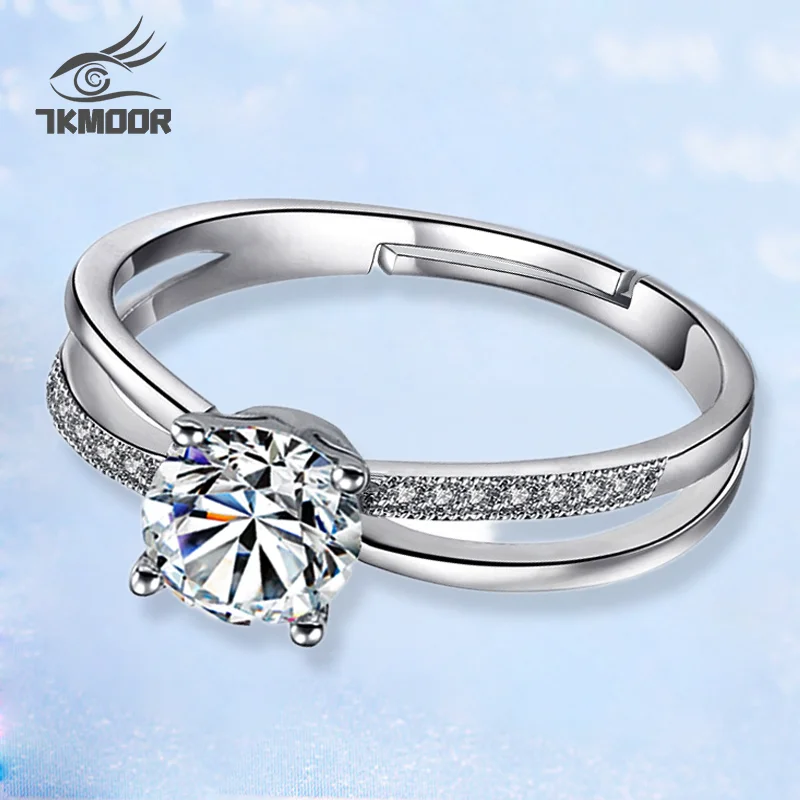 

Silver color Romantic Engagement Ring Shiny Elegant Cubic Zircon Rings For Women Ladies Party Wedding Jewelry