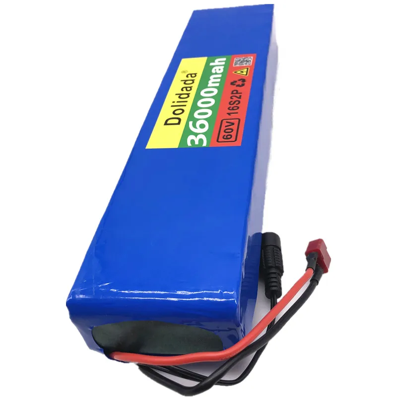Фото Dolidada60V 16S2P 36Ah 18650 литий-ионный аккумулятор 67,2 V 36000mAh Электрический велосипед Ebike Scooter с BMS 1000 Вт Tplug №3