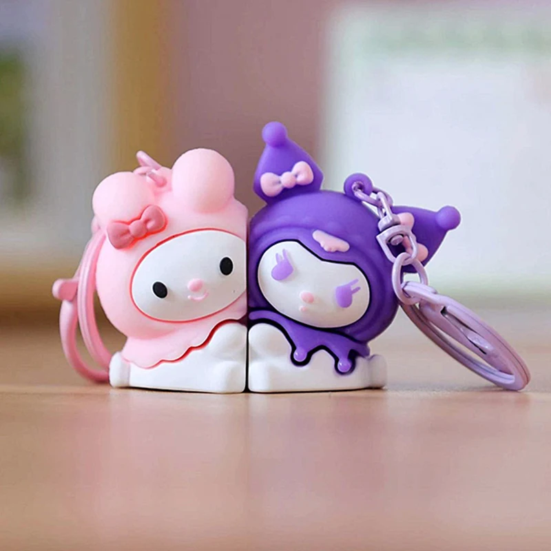 Фото Sanrio пара брелок аниме фигурки Pochacco Purin собака пара брелоки магнитная подвеска дружбы сумка очаровательные аксессуары подарок №5