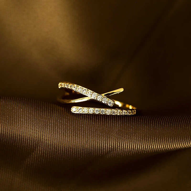 Новые очаровательные открытые кольца из настоящего золота 14 к для женщин