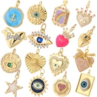 Сердце, греческий глаз, Золотая подвеска, подвески для Diy, серьги, брелок, ожерелье, браслет, злые голубые глаза, подвески для ювелирных изделий, принадлежности