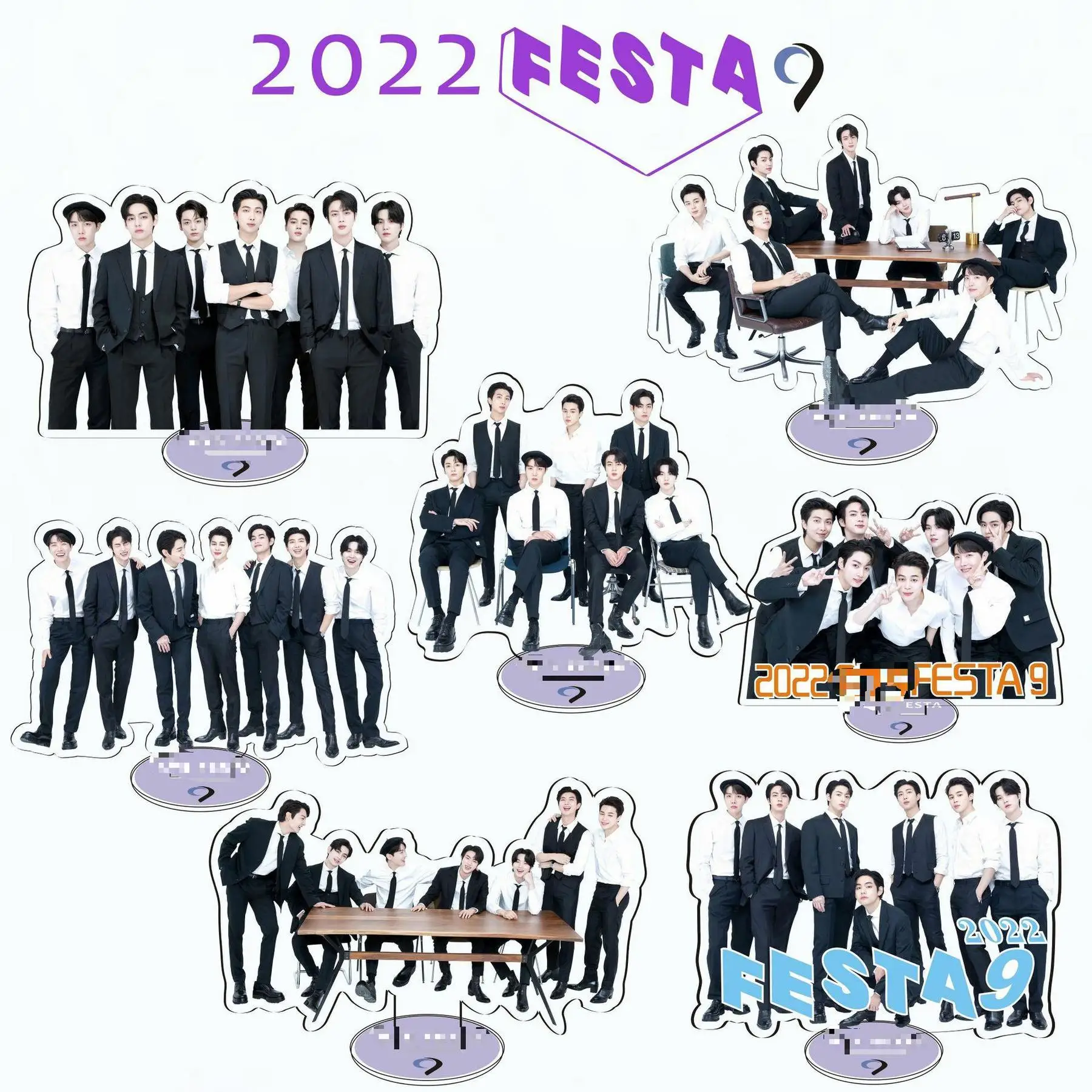 

KPOP bangtan boys new FESTA 9th anniversary desktop decoration ornaments Acrylic movable doll model stand-up Gifts JIMIN JK RM V