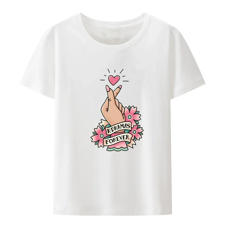 Новое поступление K-dramas навсегда печатанные Графические футболки Grphic Топ