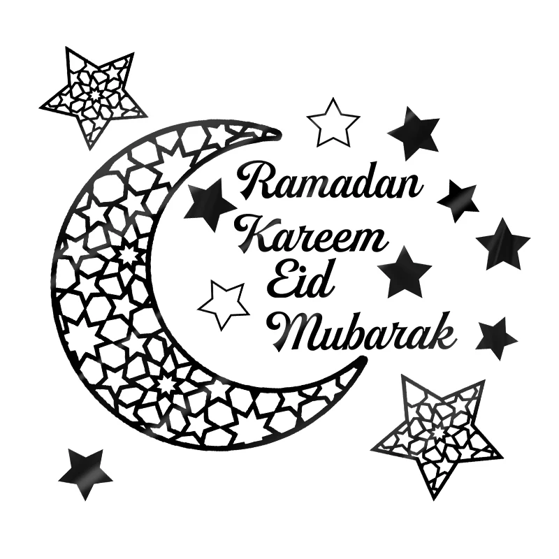 

Eid Mubarak Acrylic Wall Sticker Moon Star Ramadan Decor for Islamic Muslim Home Wall Decorations Ramadan Kareem Party Supplies