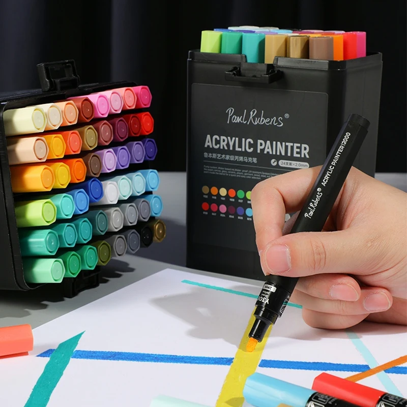 

12/24/36/48 color Water-based Ink Marker Pens waterproof Acrylic Art Markers Pen Paint Pigment for Glass Graffiti Hand Painted