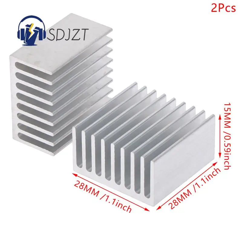 

2Pcs Extruded Aluminum Heatsink Radiator Heat Sink Cooler For Electronic LED Chip Cooling Heat Dissipation 28*28*15MM