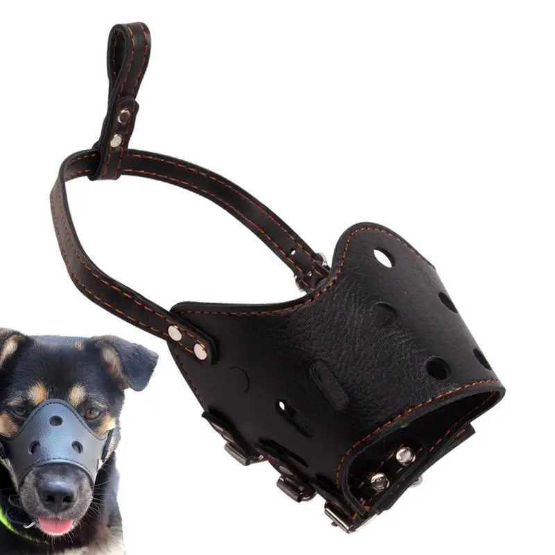 

Leather Dog Muzzle Breathable And Comfortable Muzzles For Anti Biting Barking Chewing Muzzle For Indoor Small Dog Medium And