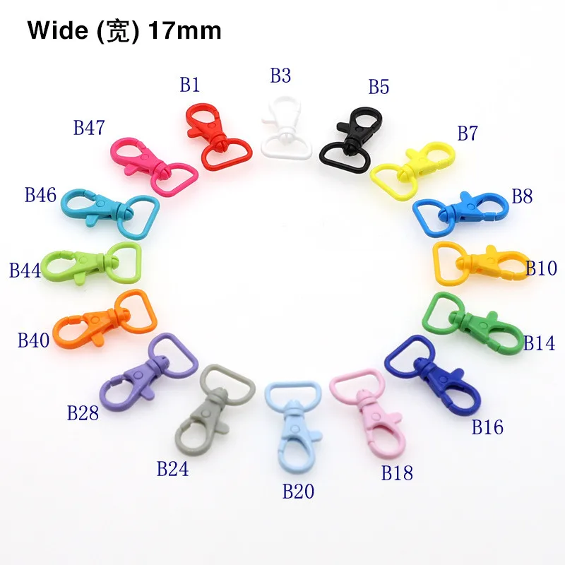 17mm Lobster Claw Clasp 10pcs Candy Color Hard Plastic Lobster Clasp Hooks Clips for DIY Crafts Key Chain Backpack Accessories